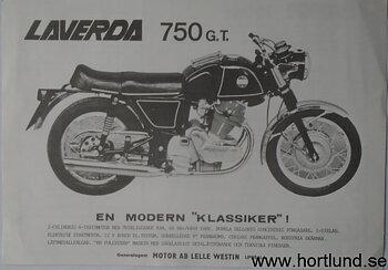 1969 Laverda 750 GT broschyr svensk