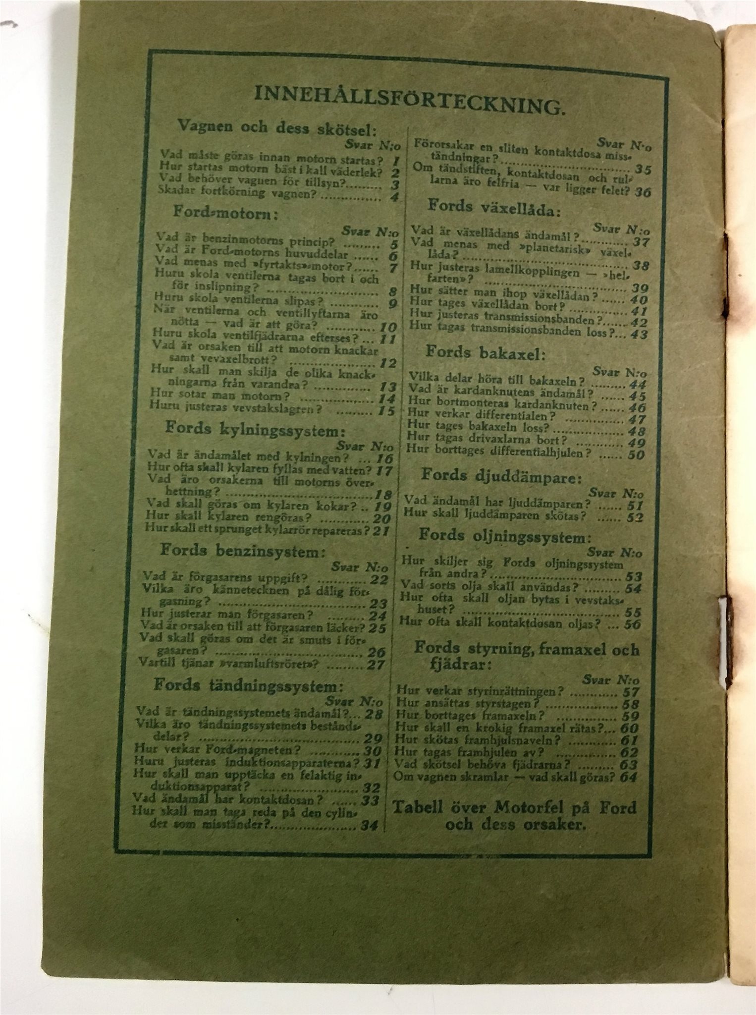 1920 Ford Model T Handbok svensk - 2