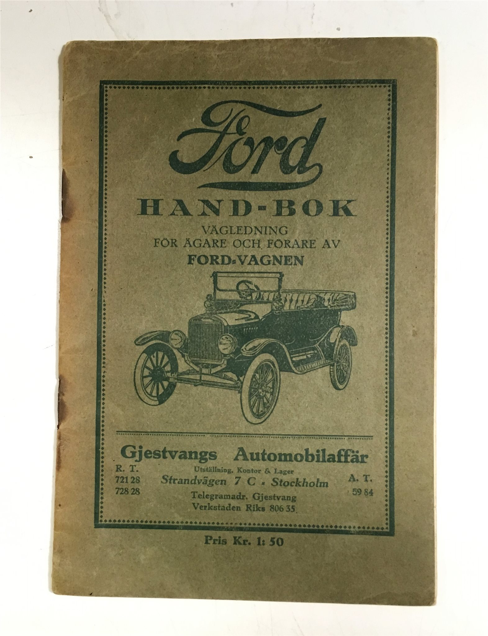1920 Ford Model T Handbok svensk