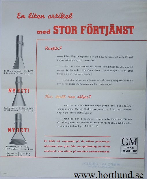 1939 GM Tillbehör svensk