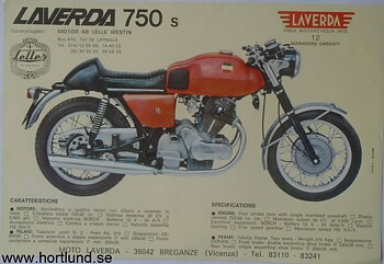 1969 Laverda 750 GT & S broschyr svensk