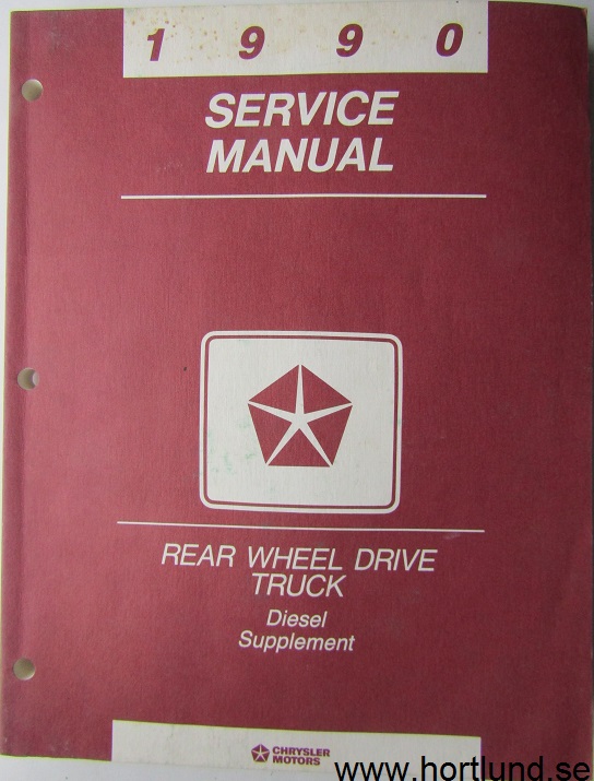 1990 Dodge Front Wheel Drive Diesel Service Manual Supplement