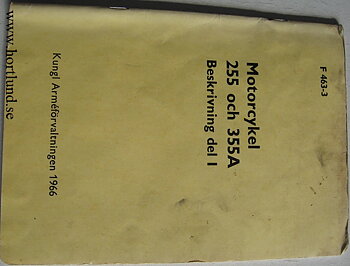 1963 Jawa 255 och 355A instruktionsbok