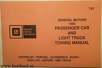 1992 General Motors Passenger Car and Light Truck Towing Manual