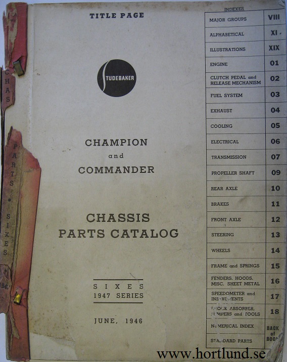 1947 Studebaker Champion and Commander Chassis Parts Catalog