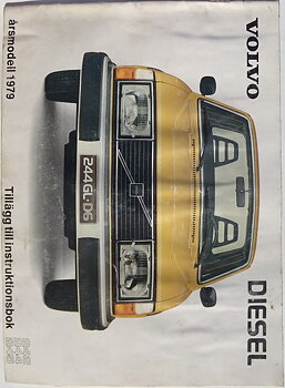 1979 Volvo 242 244 245 Diesel tillägg till Instruktionsbok