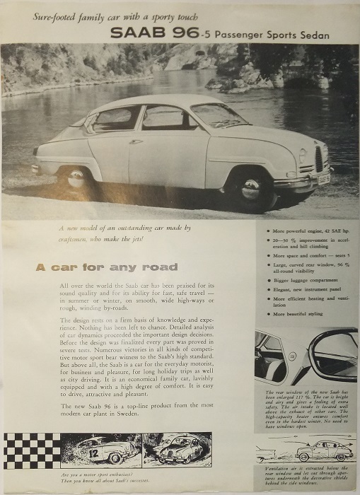 1960 SAAB 96 broschyr