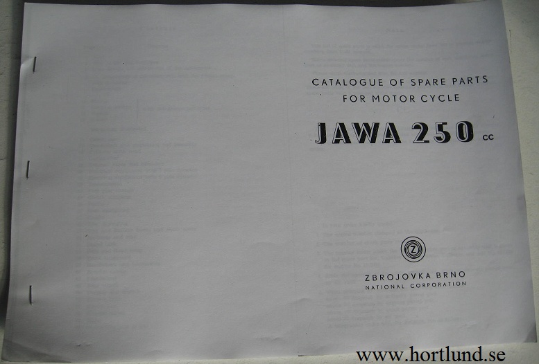 Jawa 250 typ 11 Reservdelskatalog