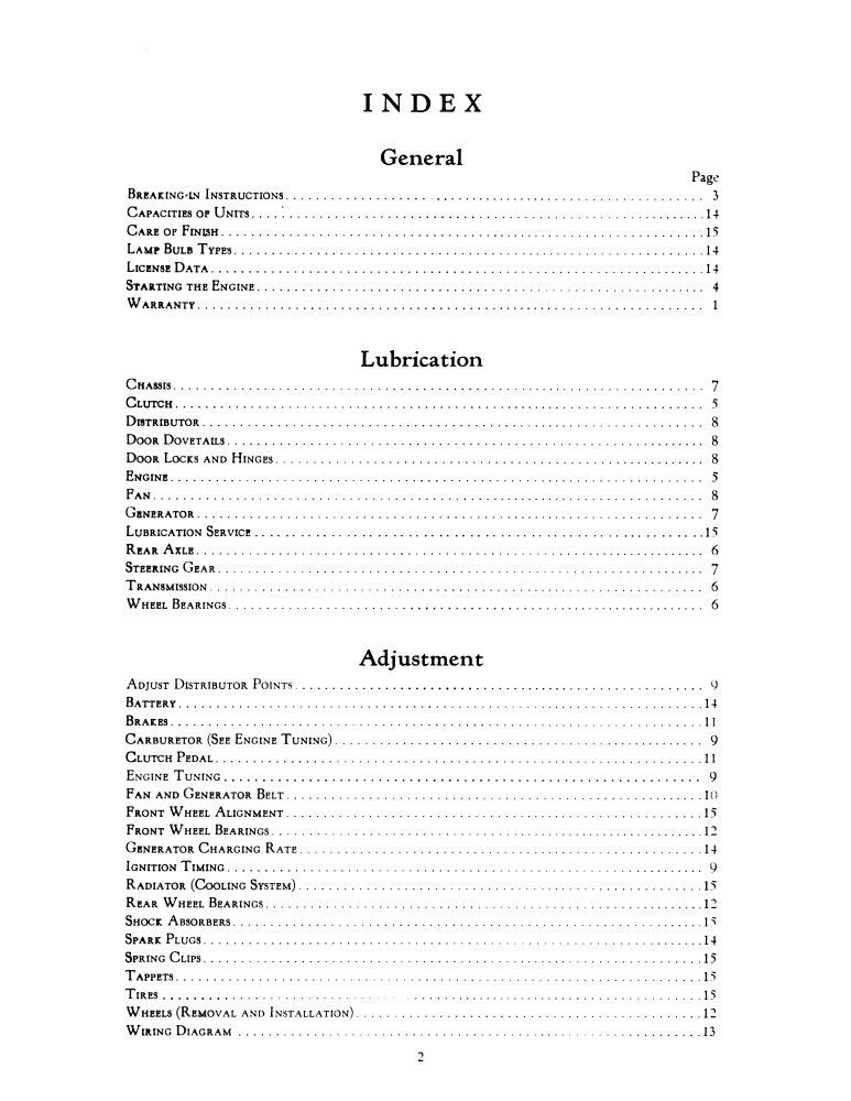 1933 Essex Terraplane Six Owners Manual - 2