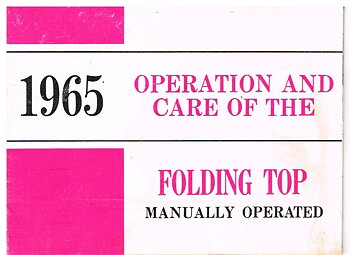 1965 GM Convertible Folding Top Operation Manually