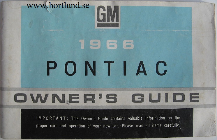 1966 Pontiac Strato-Chief Laurentian Parisienne Owner's Guide