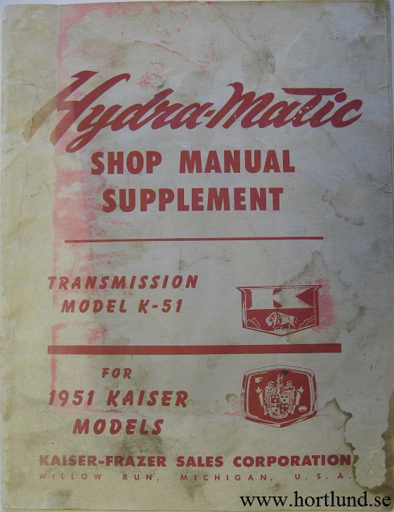1951 Kaiser Hydra-Matic Shop Manual supplement