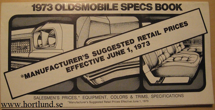 1973 Oldsmobile Specs Book alla modeller