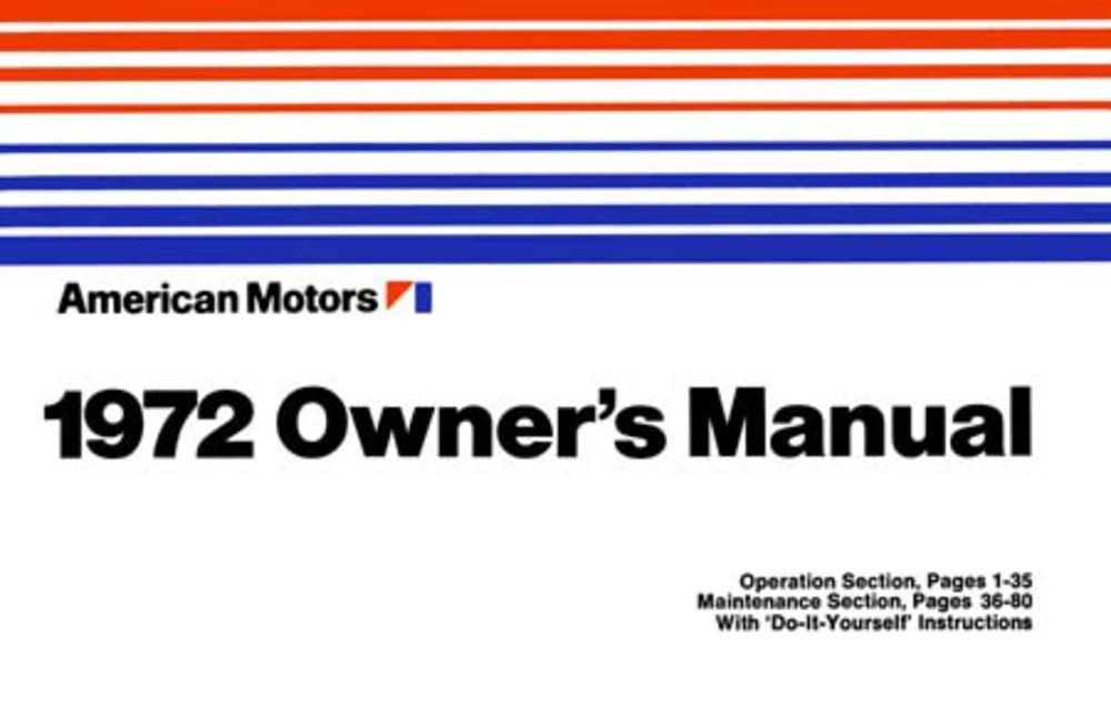 1972 AMC Technical Owner's Manual