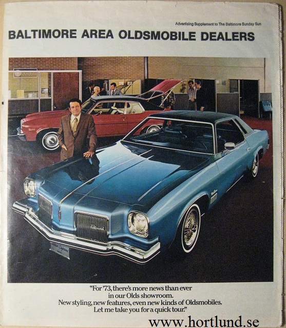 1973 Oldsmobile stor broschyr alla modeller