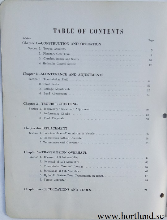 1958 Lincoln Turb-Drive Transmission Service Manual - 2