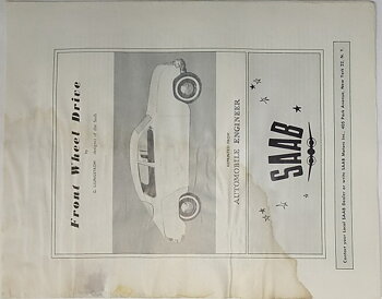1960 SAAB 96 o 95 broschyr Front Wheel Drive