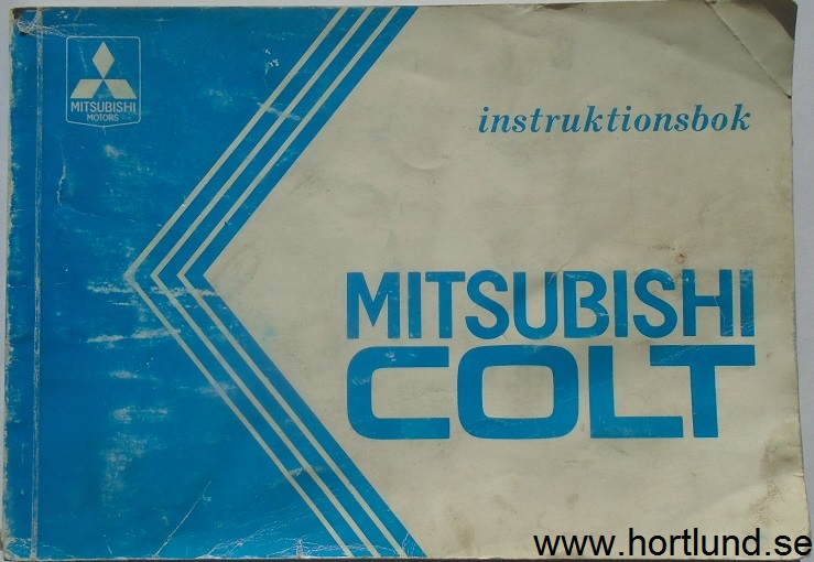 1989 Mitsubishi Colt instruktionsbok