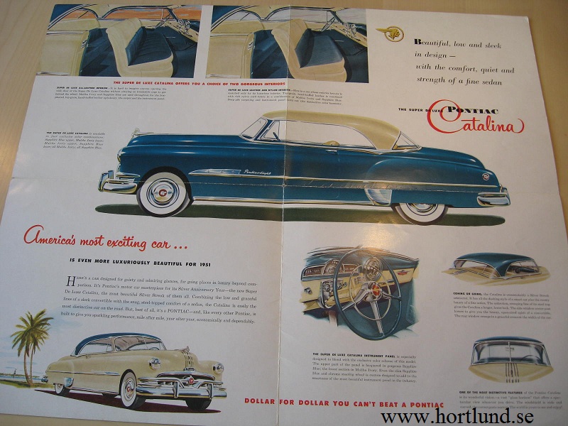 1951 Pontiac Catalina broschyr folder - 2
