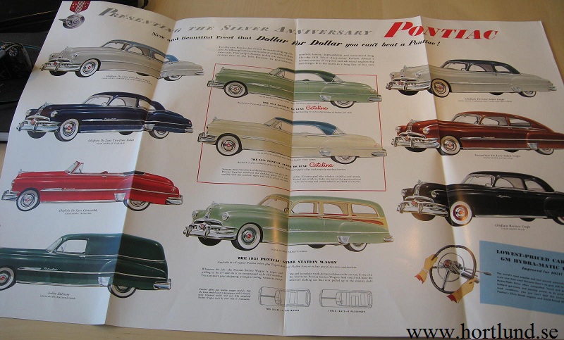 1951 Pontiac broschyr folder - 2