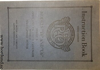 1921 REO T6 and U6 Instruction Book Series B