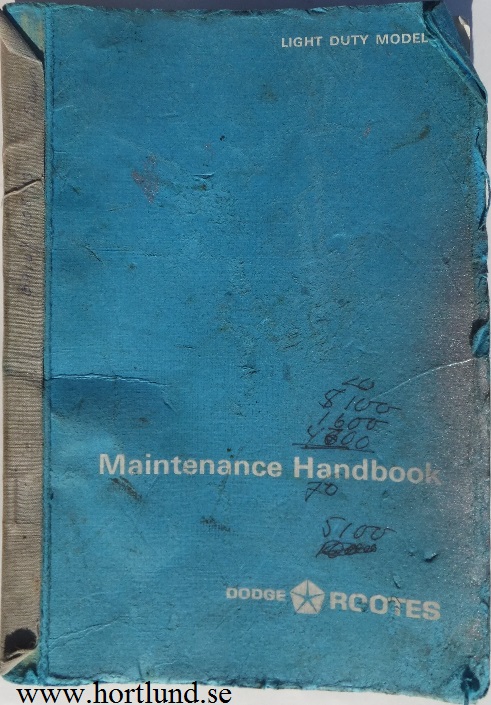 1960-tal Dodge K120/160 Fargo FK120/160 Maintenance Handbook