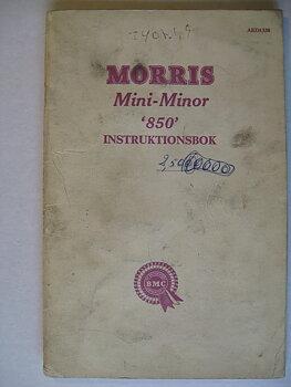 Morris Mini-Minor 850 Instruktionsbok