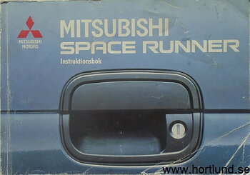1992 Mitsubishi Space Runner instruktionsbok