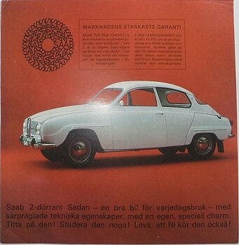 1966 SAAB 96 broschyr
