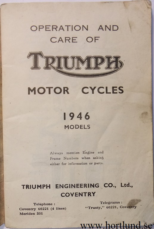 1946 Triumph Instruction Manual - 2