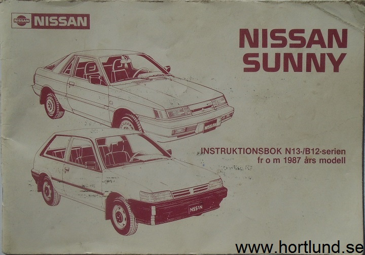 Www.hortlund.se - 1987 Nissan Sunny Instruktionsbok N13/B12-serien