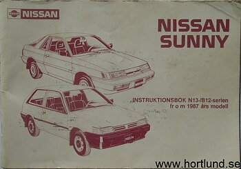 1987 Nissan Sunny Instruktionsbok N13/B12-serien