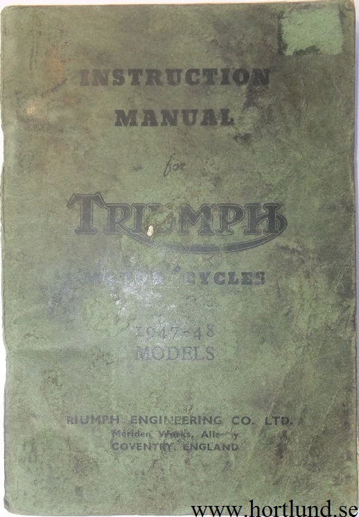 1947 1948 Triumph Instruction Manual
