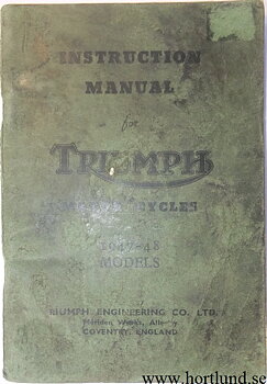 1947 1948 Triumph Instruction Manual