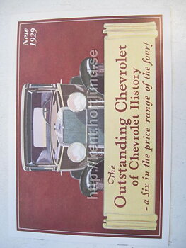 1929 Chevrolet Försäljningsbroschyr The Outstanding Chevrolet