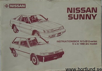 1988 Nissan Sunny Instruktionsbok N13/B12-serien