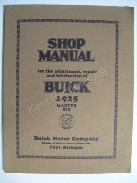 1925 Buick Master six Shop Manual