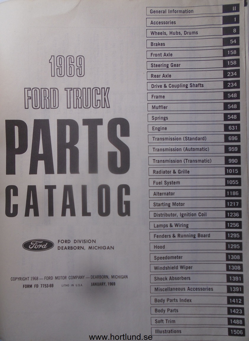 1969 Ford Truck Parts Catalog - 2