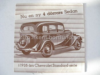 1935 Chevrolet Standard Serie broschyr Svensk