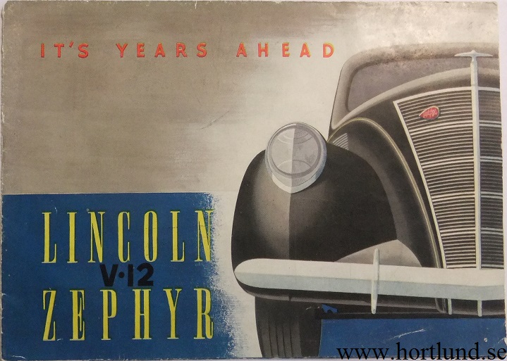 1937 Lincoln Zephyr V-12 broschyr