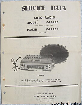 1959 Edsel Ford & Meteor Radio Service Data