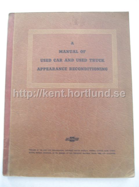 1938 Chevrolet A Manual Of Used Car And Used Truck Appearance Reconditioning