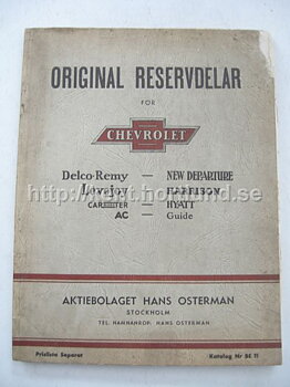 1939 Chevrolet Original Reservdelar På Svenska