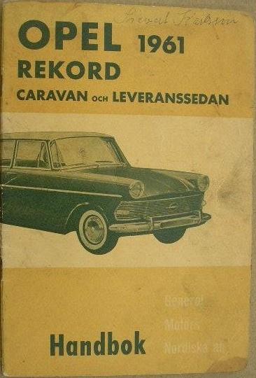 1961 Opel Rekord Handbok