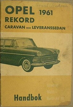 1961 Opel Rekord Handbok