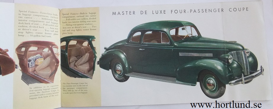1939 Chevrolet Försäljningsbroschyr bilder på bilar + tillbehör - 3