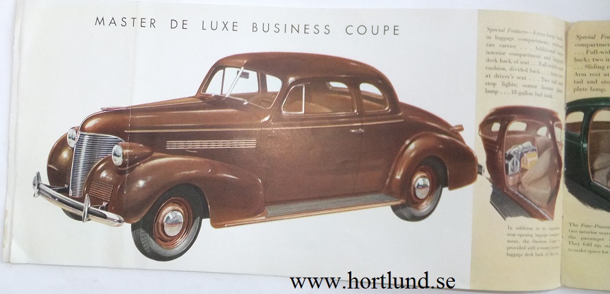 1939 Chevrolet Försäljningsbroschyr bilder på bilar + tillbehör - 2