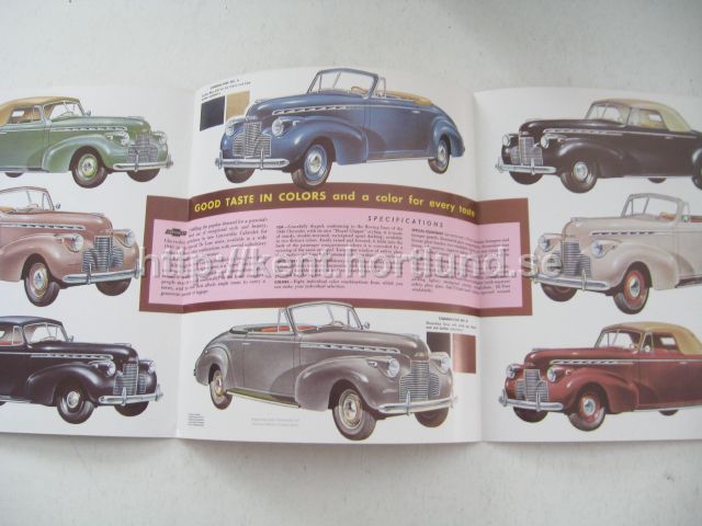 1940 Chevrolet Försäljningsfolder Convertible & Station Wagon