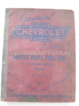 1929-1941 Chevrolet Chassis + Body Parts Book