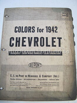 1942 Chevrolet Colors for 1942 models Du Pont